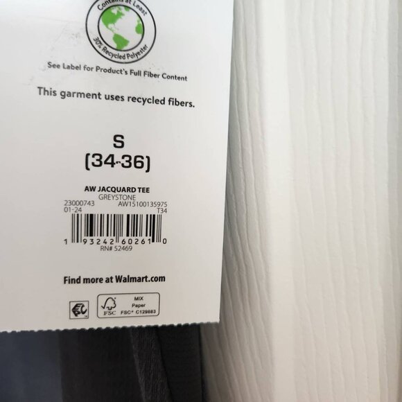 Athletic Works Pocket Tee Size S Grey w/ Zipper Storage Pocket - Picture 3 of 9